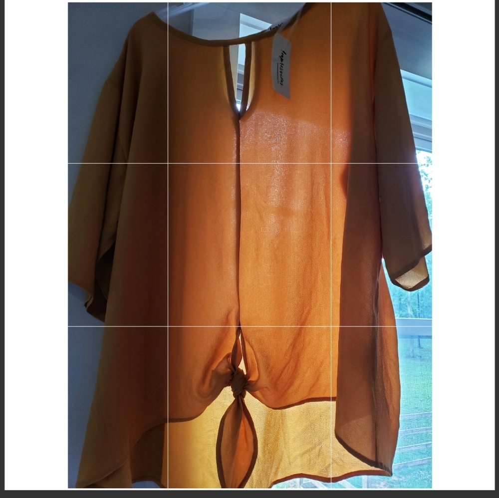NWT Shift blouse with tie-front